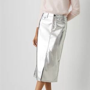 LOFT Silver Pencil Skirt
